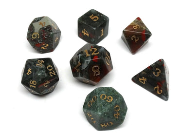 African Bloodstone RPG Dice Set
