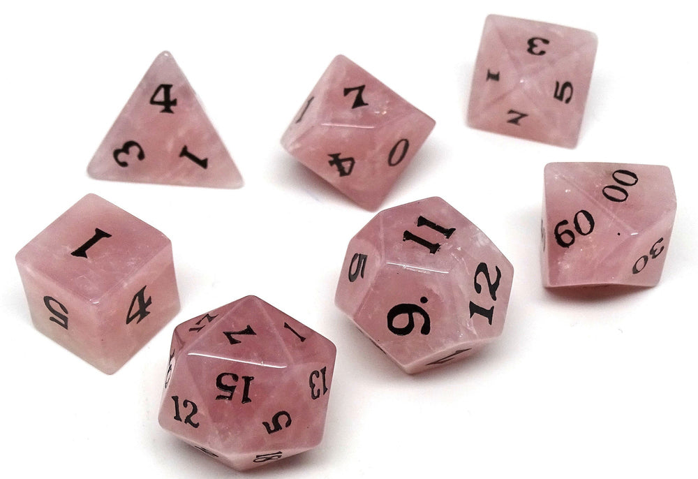 Rose Quartz RPG Dice Set