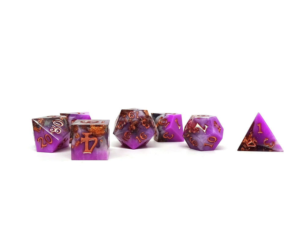 Pink Starlight Sharp Edge RPG Dice Set