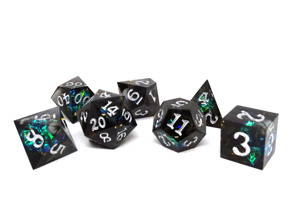 Midnight Luster Sharp Edge RPG Dice Set