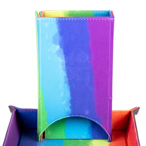 Velvet Fold Up Dice Tower: Watercolor Rainbow
