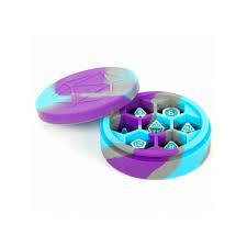 Silicone Round Dice Case Purple/Gray/Light Blue