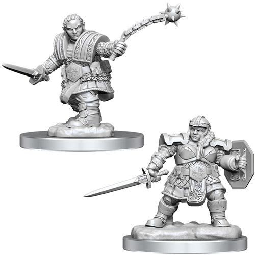 Unpainted D&D Miniature: Dwarf Fighter