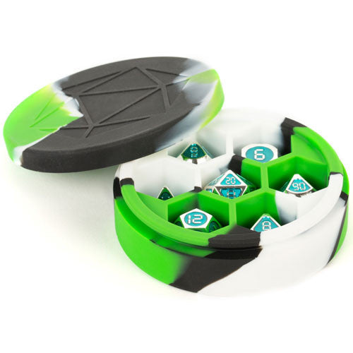 Silicone Round Dice Case Green/White/Black