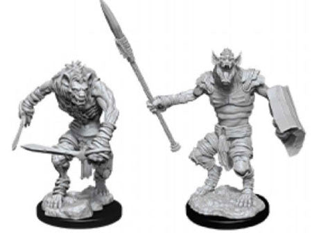 Unpainted D&D Miniature: Gnoll & Gnoll Flesh Gnawer