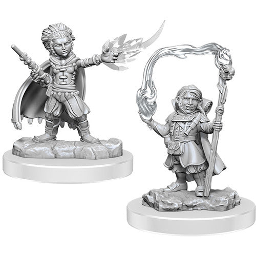 Unpainted D&D Miniature: Halfling Wizards
