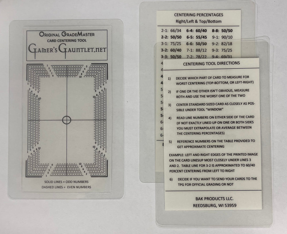 The Card Centering Grading Tool - Card Grading Tool - Card Tools - Card  Center Tool for Grading Card Submissions : : Toys