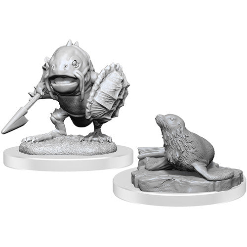 Unpainted D&D Miniature: Locathan & Seal