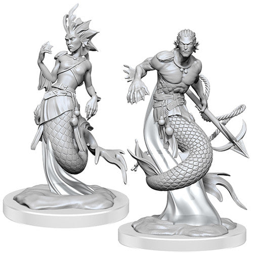 Unpainted D&D Miniature: Merfolk