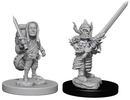 Unpainted D&D Miniature: Halfling Fighter
