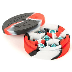 Silicone Round Dice Tray: Red/Black/White