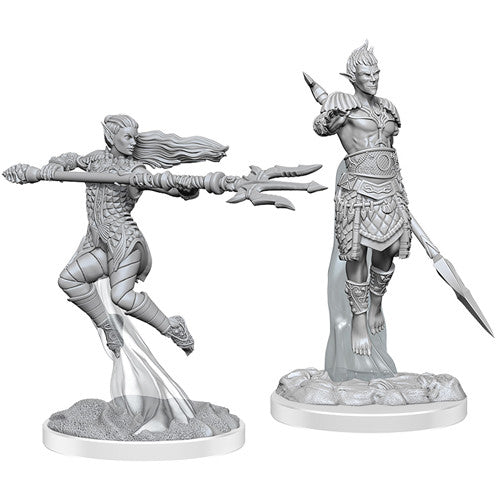 Unpainted D&D Miniature: Sea Elf Fighters