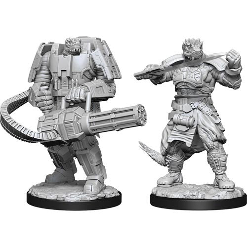 Unpainted Starfinder Miniature: Vesk Soldier