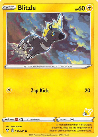 Blitzle (053/185) (Pikachu Stamp #15) [Battle Academy 2022]