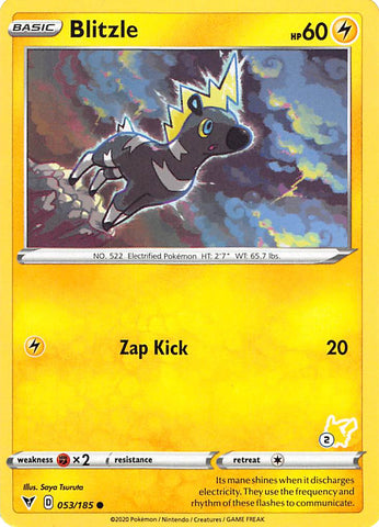Blitzle (053/185) (Pikachu Stamp #2) [Battle Academy 2022]