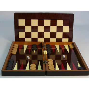 15'' Simple Wood Decoupage Backgammon Set