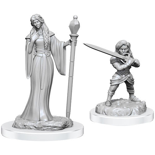 Unpainted Critical Role Miniature: Female Human Wizard & Female Halfling Holy Warrior