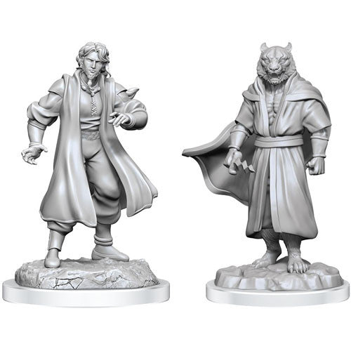 Unpainted Critical Role Miniature: Male Human Sorcerer Merchant & Tiger Demon
